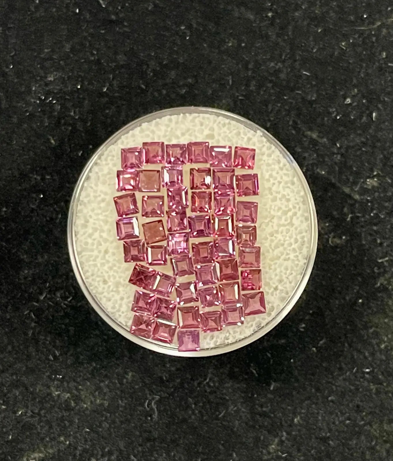 AAA+ Certified 48 Pieces, Red Rose, Garnet Rhodolite Square, Princess Cut Shaped Srilankan Gemstone Weight 5.03 Ct. Size 2 x2 mm. ABC Jewelries